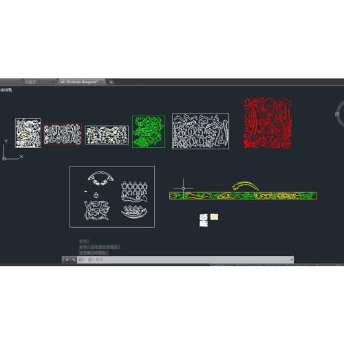 16 kinds of Dinosaur dragon DWG CAD drawing files for cnc laser cutting engraving