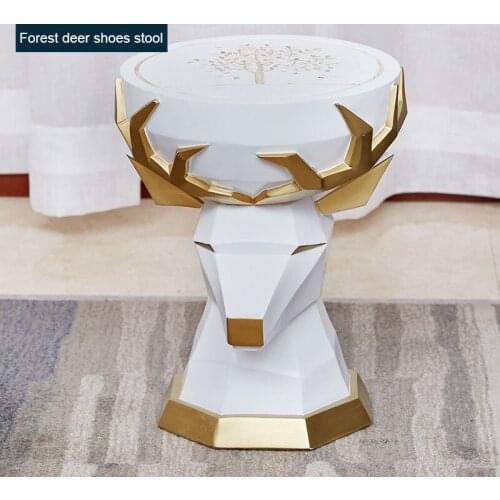 Shoes changing stool floor decoration shoes changing stool modern simple indoor living room practical stool Decorative deer
