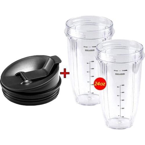 2pcs 24 oz Ounce Cup with Sip N Seal Lids Spare Replacement Parts Accessories for Nutri Ninja Auto-iQ and Duo Blenders Juicer