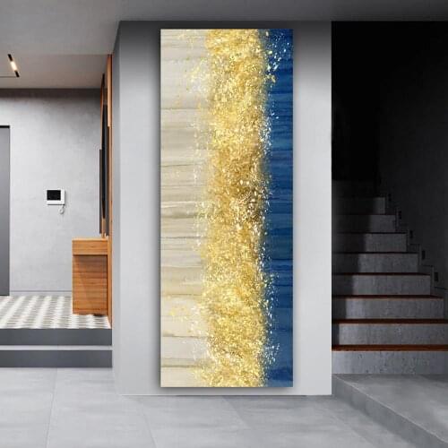 Modern Abstract Art Posters and Prints Wall Art Canvas Painting Golden Abstract Wall Art Pictures for Living Room Cuadros Decor