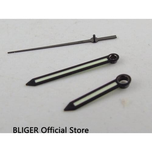 BLIGER Black Edge Stainless Steel Luminous Watch Hands Brand Luxury Fit MIYOTA 8205 8215 821A Automatic Movement Hands for Watch