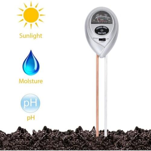 Soil pH Tester 3 in 1 PH Light Moisture Acidity Tester Soil Tester Moisture Meter Plant Soil Tester Kit for Flowers Monitor