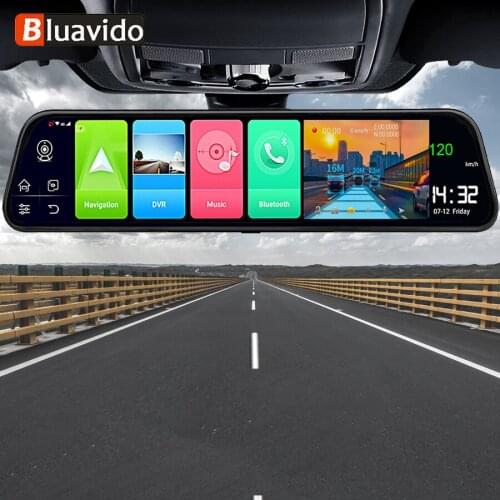 Bluavido 12" IPS 4G Android WiFi Car Dash Cam GPS ADAS FHD 1080P DVR Video Recorder Camera Dual Lens APP Live Remote Monitoring