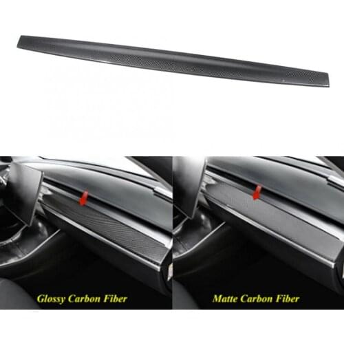 Carbon Fiber Interior Dashboard Right Panel Trim Cover Refitting Fit for Tesla Model 3 2018-2019