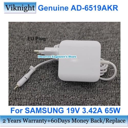 EU Plug 19V 3.42A AC Adapter Laptop Charger AD-6519AKR BA44-00340A PSCV650105A For Samsung 55X0AA 550XTA 551XAA 550XAA Genuine