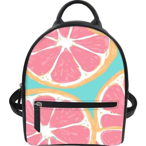 2019 New Style Unique Fruit Print Womens Casual Backpack School Travel Fashion Backpacks for Teenagers Girls Small Size