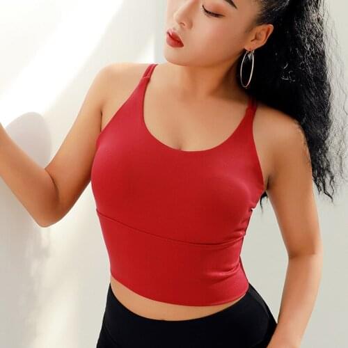 Sanderala Women Fitness Yoga Sports Bra Sexy Push Up Workout Tank Top Underwear Padded Gym Running Athletic Vest Female