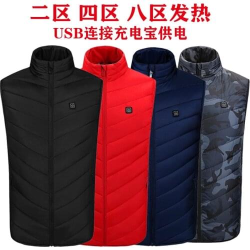 2021 new fashion smart charging heating vest heating vest electric heating down cotton clothes for men and women