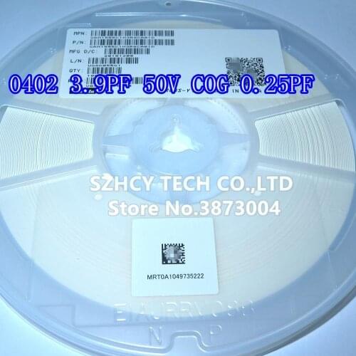 10000Pcs 0402 3.9PF 50V COG 0.25PF GRM1555C1H3R9CA01D New and origianl