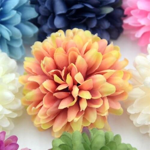 20pcs/lot 7cm Chrysanthemum Silk Artificial Flower Head Hydrangea Flowers Home Wedding Decoration Candy Gift Box DIY Accessories