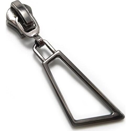 20pcs/lot, Quality Metal Scraper Shape 5# Zipper Sliders, Gun Black Color Zipper Pull DIY Sewing Accessories