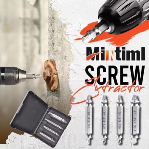 Mintiml 4/5pcs Damaged Screw Extractor Drill Bit Extractor Drill Set Broken Speed Out Bolt Extractor Bolt Stud Remover Tool