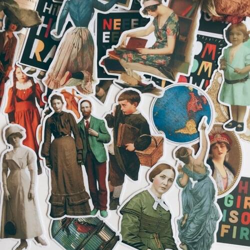 31pcs Vintage Sticker DIY Scrapbooking Pretty Lady Album journal Happy Planner Hanandicraft Decoration Stickers