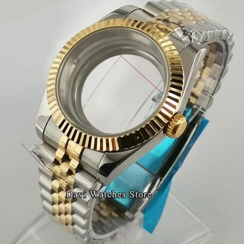 39mm Sterile Sapphire Glass Watch Case Jubilee Bracelet Fit NH35 NH36 ETA 2836 MIYOTA 8205 821A DG2813/3804 Automatic Movement