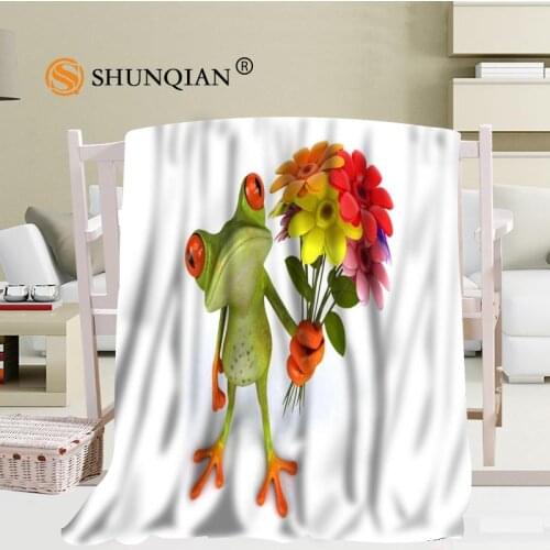 Custom Frog 3d Funny Blanket Soft DIY Picture Decoration Bedroom Size 56x80Inch,50X60Inch,40X50Inch A7.10