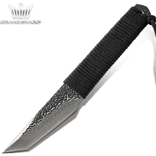 Damascus Hunting Knife Camping Sport Outdoor Gadgets Car Safety Hammer Seat belt Cutter Chef Utility Cutting Peeling Tools NEW
