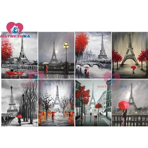 DIY 5D diamond painting full square diamond embroidery landscape grey and red walk lover ins 5d puzzles pictures of rhinestones