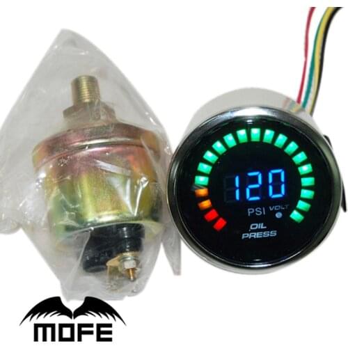 Original Logo 20PCS Analog LED 52mm 2" 20 Digital PSI Oil Pressure Gauge for Car With Sensor