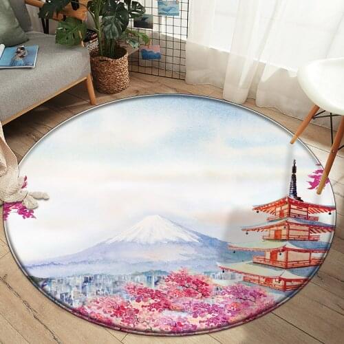 Anti-slip Bedroom Mat Area Rug Landscape 3D Printed Living Room Decor Carpet Pattern Carpets Of Fuji Japan MountainFlannel