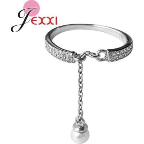 Fast Delivery 925 Sterling Silver Pearl Rings For Women Girls Birthday Party Jewelry Gift Hot Fashion New Year Gift