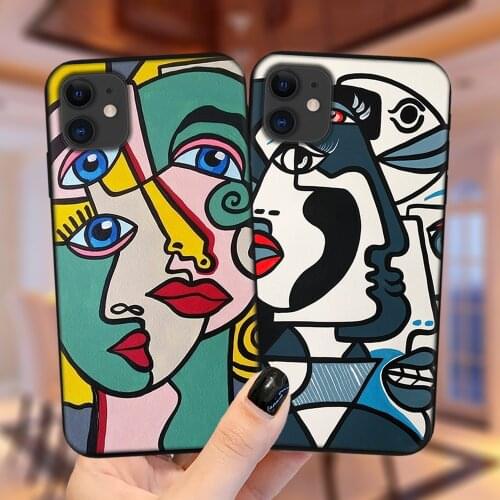Picasso Abstract Art Phone Case For Apple iPhone 11 12 Pro XS Max X XR 6S 7 8 Plus 5S SE 2020 12Mini Matte Soft Silicone Cover