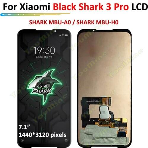 AMOLED For Xiaomi black Shark 3 pro LCD Display Panel Screen +Touch Glass Digitizer Assembly For Xiaomi BlackShark 3 Pro MBU-A0
