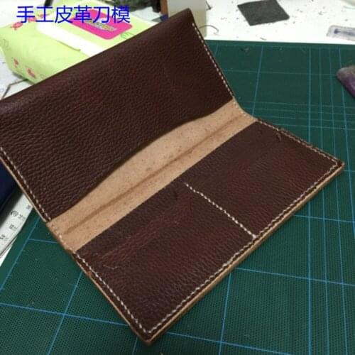Designer template leather craft long folding card holder wallet die cutting knife mould hand/machine punch tool