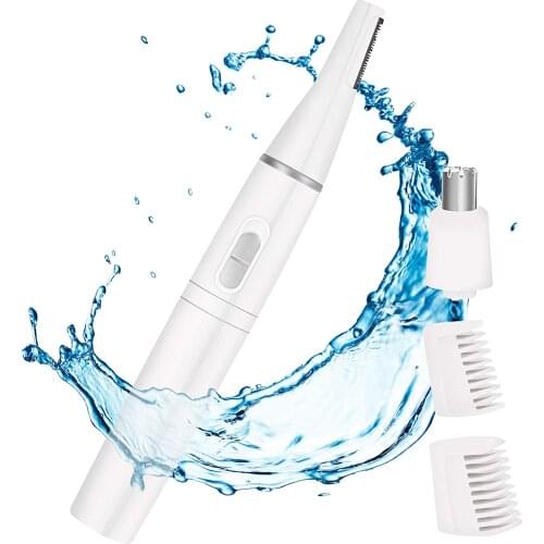 2 In 1 Electric Nose Hair Trimmer Professional Painless Eyebrow Trimmer Facial Hair Removal Razor Women Men Makeup Tool