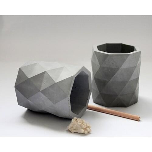 Concrete Pen Holder Molds Office Desk Organizer Silicone Molds Cement Pencil Cup Molds Plaster Pencil Cup Molds