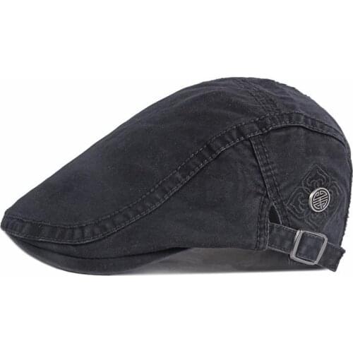 LDSLYJR 2021 Cotton Spring Summer embroidery Newsboy Caps Flat Peaked Cap Men and Women Painter Beret Hats 91