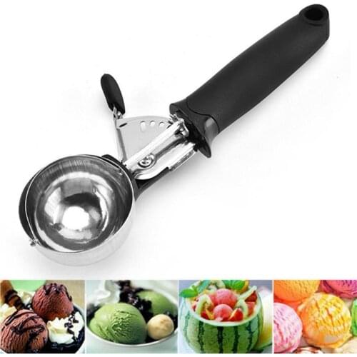 Kapmore 1pc Ice Cream Spoon Anti-Freeze Stainless Steel Spoon Fruit Spoon For Kitchen Ice Cream Ball Making Tools