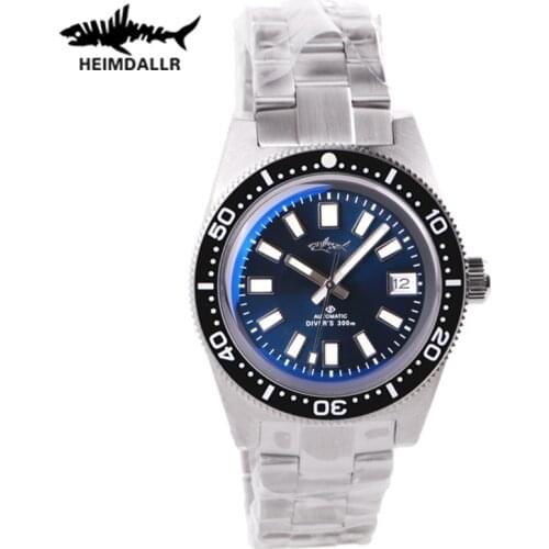 HEIMDALLR 62MAS Mens Diver Watch Stainless Steel Japan NH35A Automatic Movement Mechanical Watch 300M Water Resistance Luminous