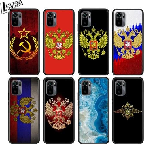 Russia Flag national emblem for Xiaomi Redmi Note 10 10S 9 9T 9S 9Pro Max 8T 8Pro 8 7 6 5 Pro 5A 4X 4 Soft Black Phone Case