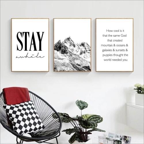 Mountains Wall Art Decor Canvas Prints And Poster Nordic Landscape Canvas Painting Wall Pictures For Living Room Nature Decor