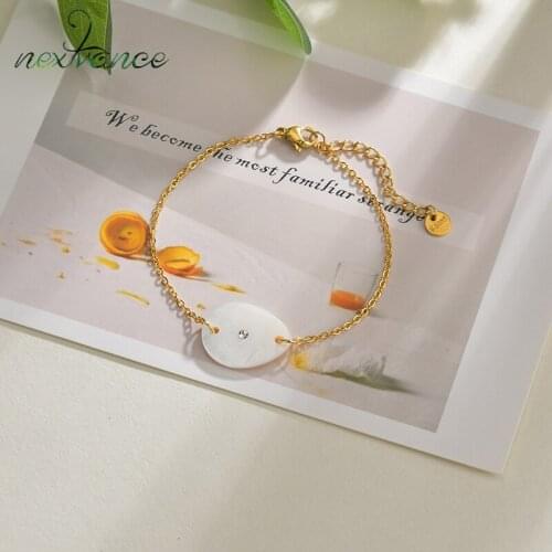 Nextvance Minimalism Water-drop Charms Bracelet for Women Girls Gold Stainless Steel Zircon Bracelet Anniversary Gift Jewelry