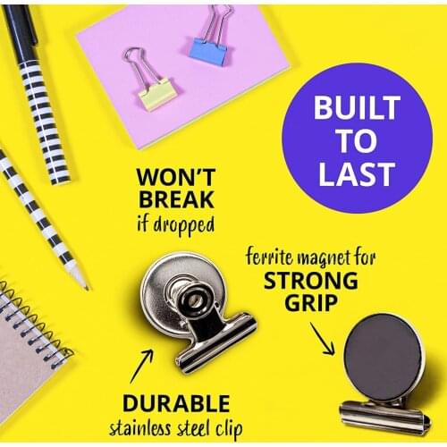 12pcs NEW Metal Round Fridge Magnetic Stickers Clips Fridge Wall Memo Note Message Magnet Clamp Holder Whiteboard Magnet Tools