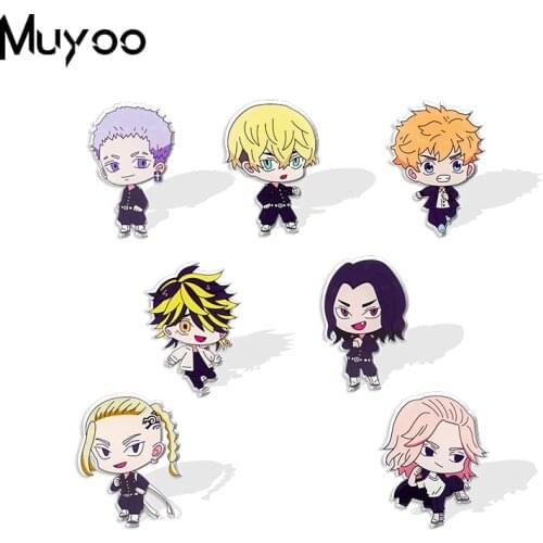 2021 New Anime Tokyo Revengers Manjiro Ken Takemichi Hinata Atsushi Handcraft Epoxy Acrylic Lapel Pins Clothing Pins