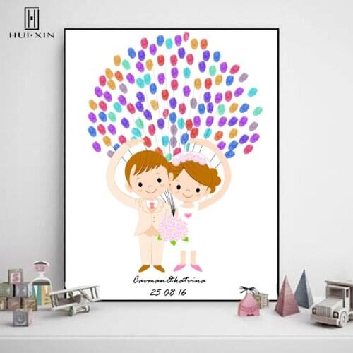 Original Design Simple Colorful Dreamlike Baby Best Wishes Gift HD Guestbook Fingerprint DIY for Kids Signature for Party Deco