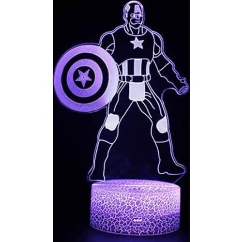 Crack ABS Base For Kids Child Bedroom Decor Vogliovoi 3D Night Lights Acrylic Series Cartoons Stronger Man 16Colors