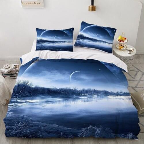 Euro Family sets Bed linen set for home Bedding Set duvet cover 150*200 200*220 size Bedspread 6pcs 3d landscape drop ship