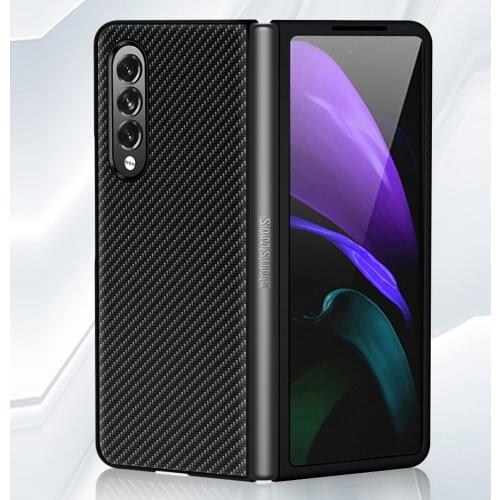 Shockproof Carbon Fiber Pattern Bumper Coque Shell For Samsung Galaxy Z Fold 3 Fold3 Zfold3 5G Case Fundas Hard PC Cover Housing