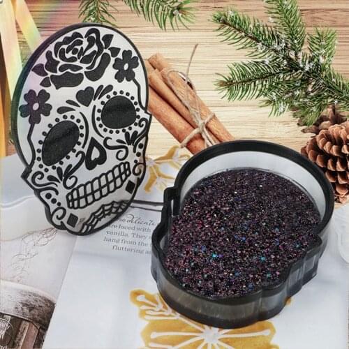 DIY Epoxy Crystal Resin 3D Halloween Skull Storage Box Mold for Soap Candle Holder DIY Jewelry Storage Home Decoration