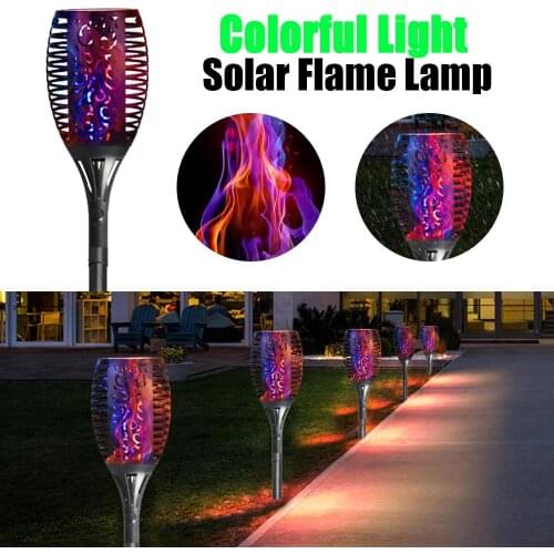 Warmtaste 33 LED Solar Flame Lights Outdoor Garden Light Colorful Flame Torches Lamp Waterproof For Courtyard Garden Fence Yard