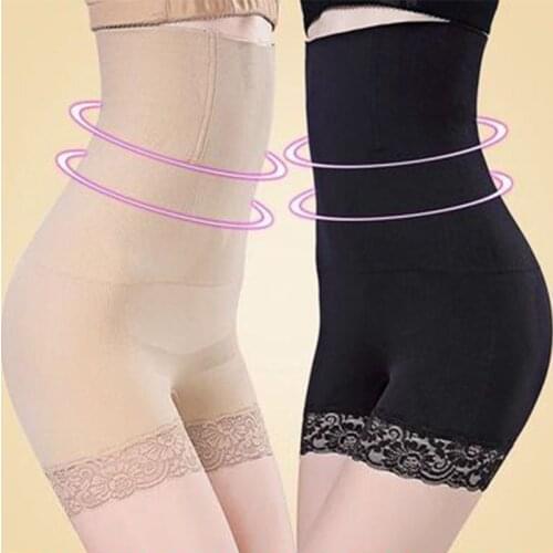 Seamless Women High Waist Lace Shaping Panties Breathable Body Shaper Slimming Tummy Control Knickers Pant Lady Shapewear