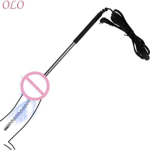 Urethral Penis Plug Dilator Bi-Polar Electric Shock Urethra Beads Metal Electro Stimulation Stainless Steel Sex Toy for Men