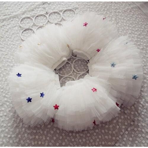 Girl Tutu Skirt Multicolor Star Ball Gown Pettiskirts Tutu Skirt Toddler Baby Birthday Party Girl Fluffy Pettiskirt High Quality