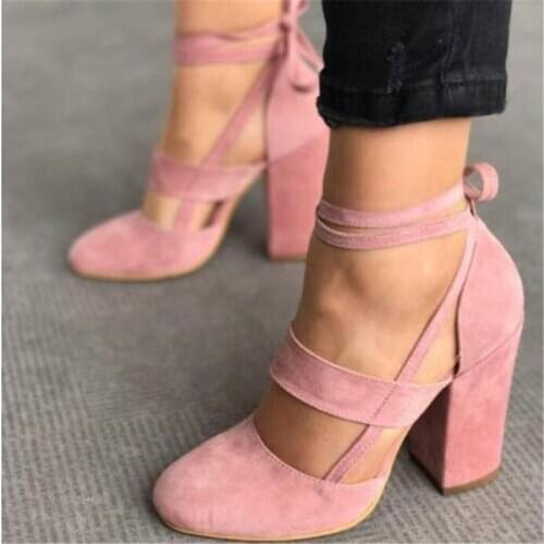 2019 new Women shoes Fashion Gladiator Heels Shoes Woman Quality Lace-Up High Heels Hollow out Women Heels shoes