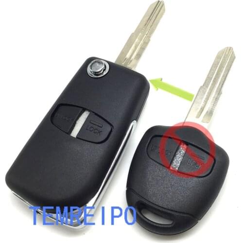 2 Buttons Blank Modified Flip Folding Remote Key Shell Case for Mitsubishi ASX GRANDIS Outlander LANCER-EX Right Left Key Blade