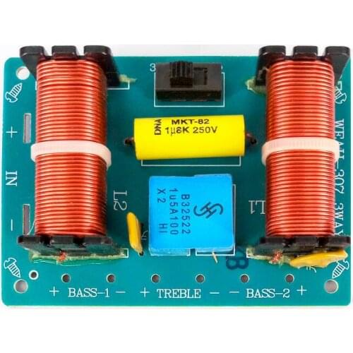 2pcs 100W Multi Speaker 3 Unit Audio Frequency Divider 3 Way Crossover For speakers Amplifier