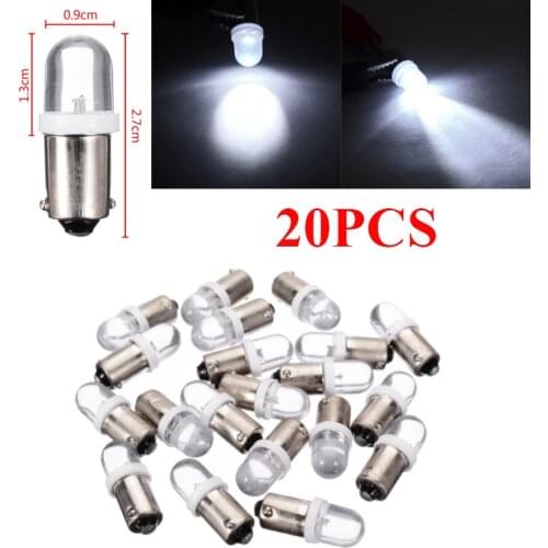 20pcs T11 Door Light T4W BA9S H6W 1895 1SMD LED 12V Turn Signal Dashboard Light Bulb White